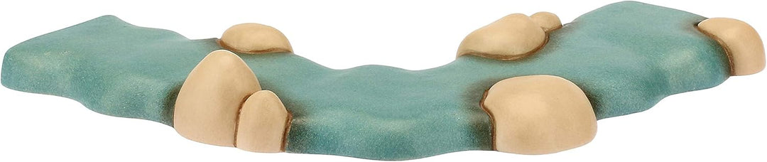 THUN - Set mit 1 Stück Fluss gerade und 1 gekrümmt - Klassische Krippe - Keramik - 13 x 5,6 x 2 cm H