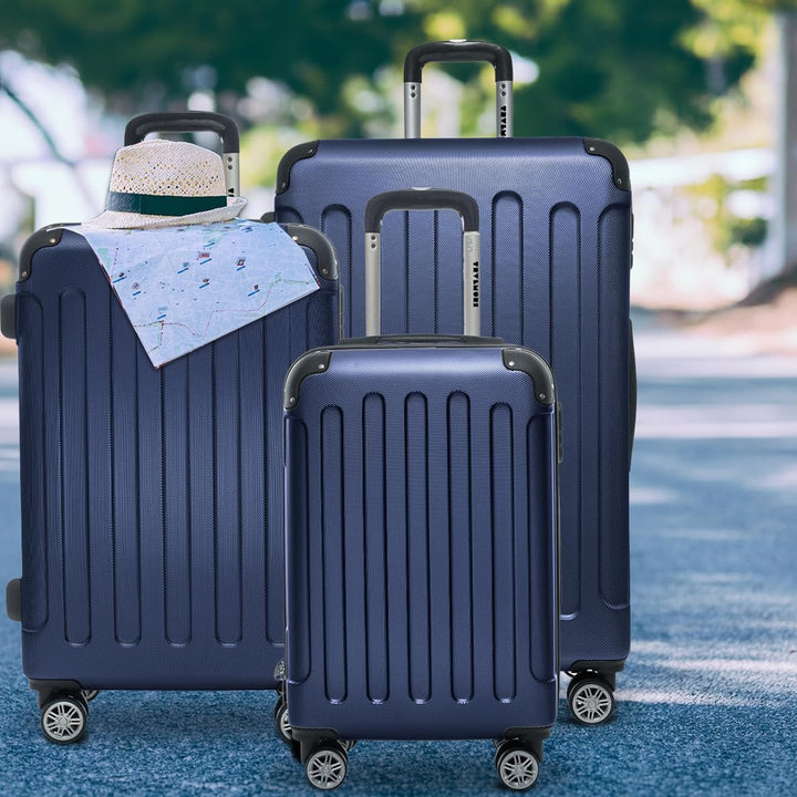 TRVLMORE Kofferset 3 Teilig Hartschale - Koffer & Trolleys Set - Reisekoffer Set 3 Teilig - Koffer S