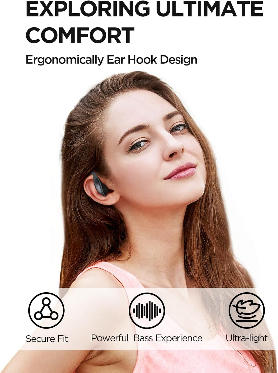 1MORE S70 Open Ear Kopfhörer Bluetooth 5.3, Kabellose Ohrhörer mit 4 Mikrofon, Bass Mehr+, 40H Akku,