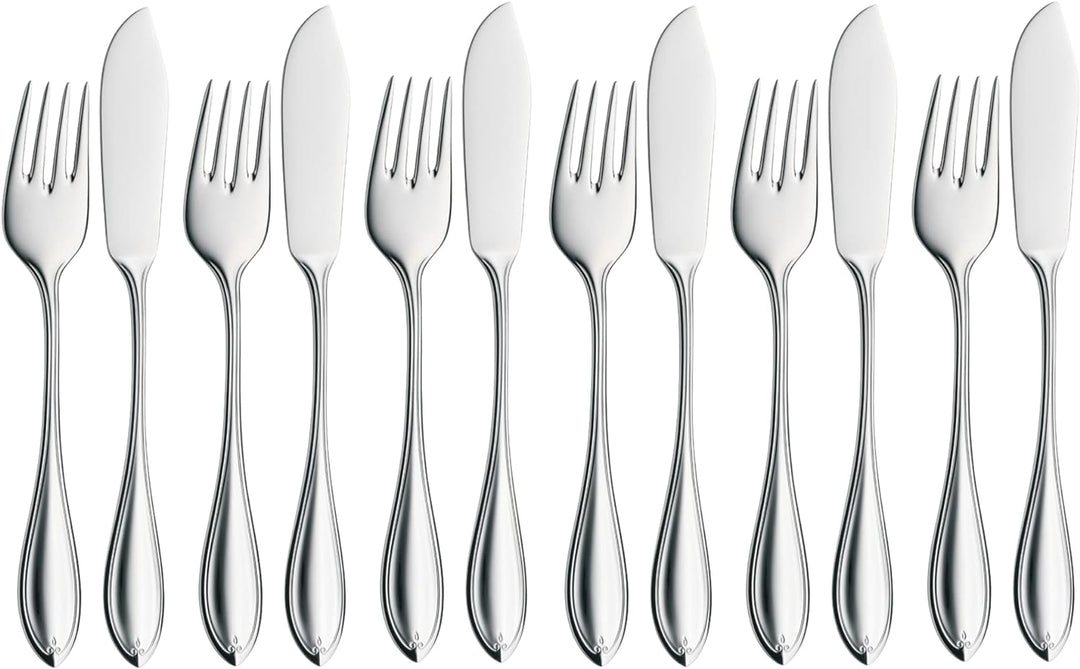 WMF Premiere Fischbesteck 12 teilig, 6 Personen, Fischgabel, Fischmesser, Cromargan protect Edelstah