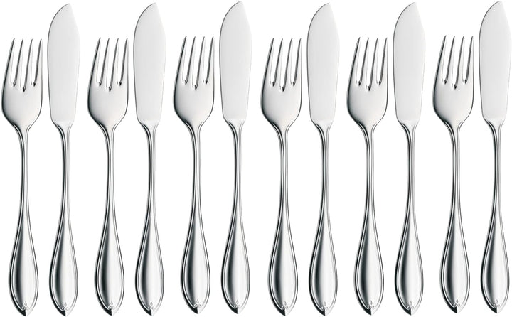 WMF Premiere Fischbesteck 12 teilig, 6 Personen, Fischgabel, Fischmesser, Cromargan protect Edelstah