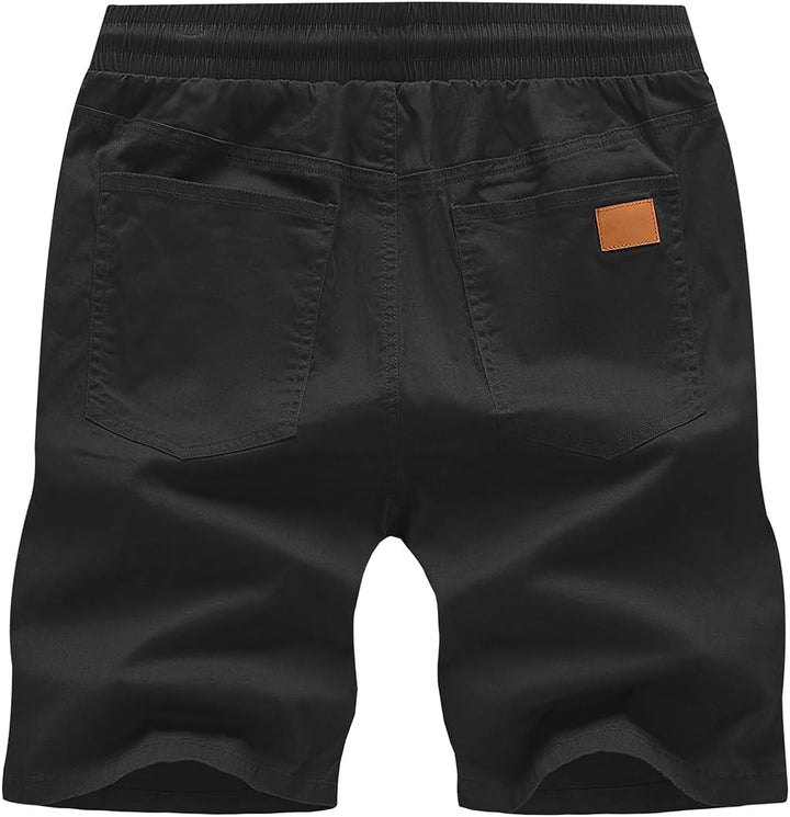 JMIERR Kurze Hosen Herren Shorts Herren Sommer Chino Baumwolle Elastische Taille mit Taschen S A Sch