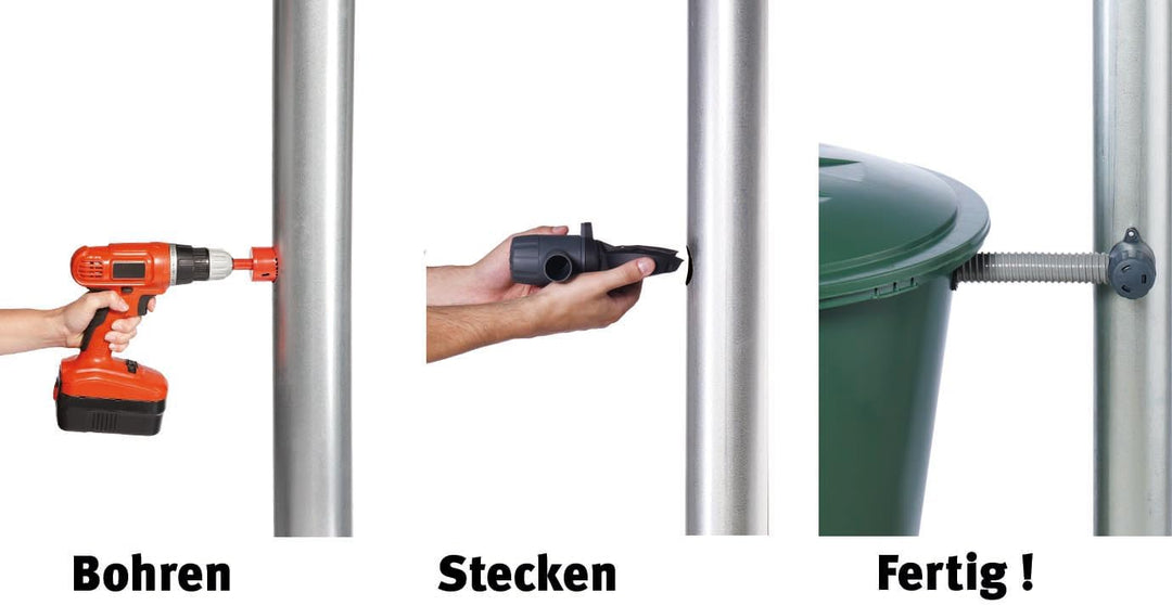 Garantia Regensammler Rapido (für Fallrohre 70-100 mm, Regenwassersammler für Regentonnen, für Dachf