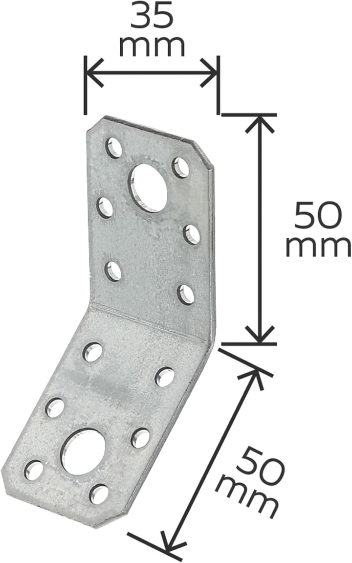 Alberts 848347 Winkelverbinder | 135° abgewinkelt | sendzimirverzinkt | 50 x 50 x 35 mm | 50er Set 5