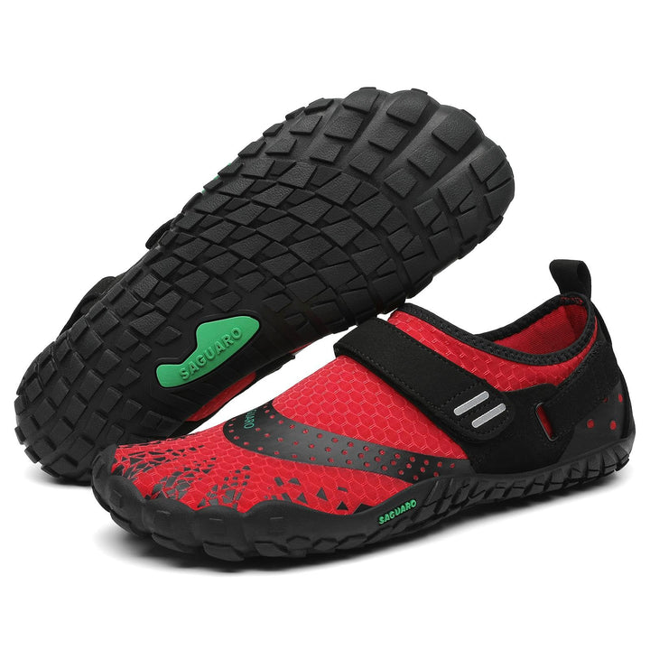 SAGUARO Barfussschuhe Herren Damen Outdoor Sport Fitnessschuhe Traillaufschuhe Gr.35-48 36 EU Rot, 3