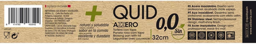 Quid Tortenplatte 32 x 7,5 cm AZZERO QD, Edelstahl, Stahl, 32 x 7,5 cm