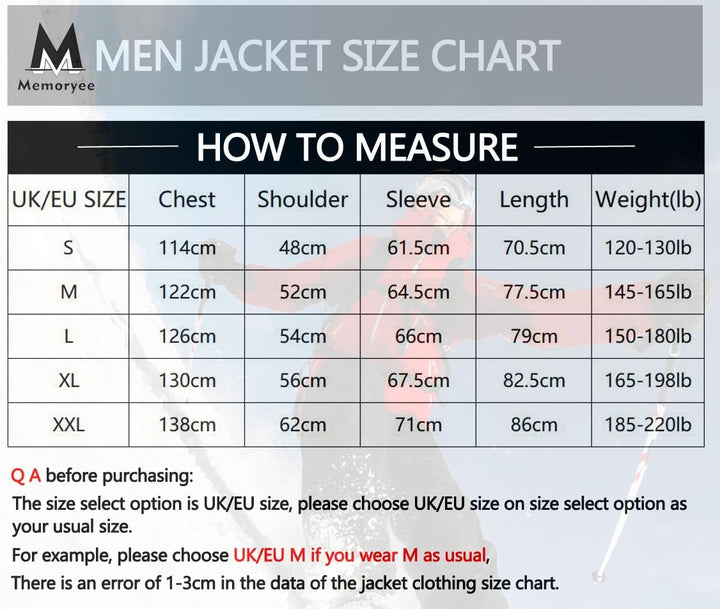 Memoryee Herren Ski Jacke Warmer Gefüttert Winter Fleece Mantel Wasserdichter mit Abnehmbarer Kapuze