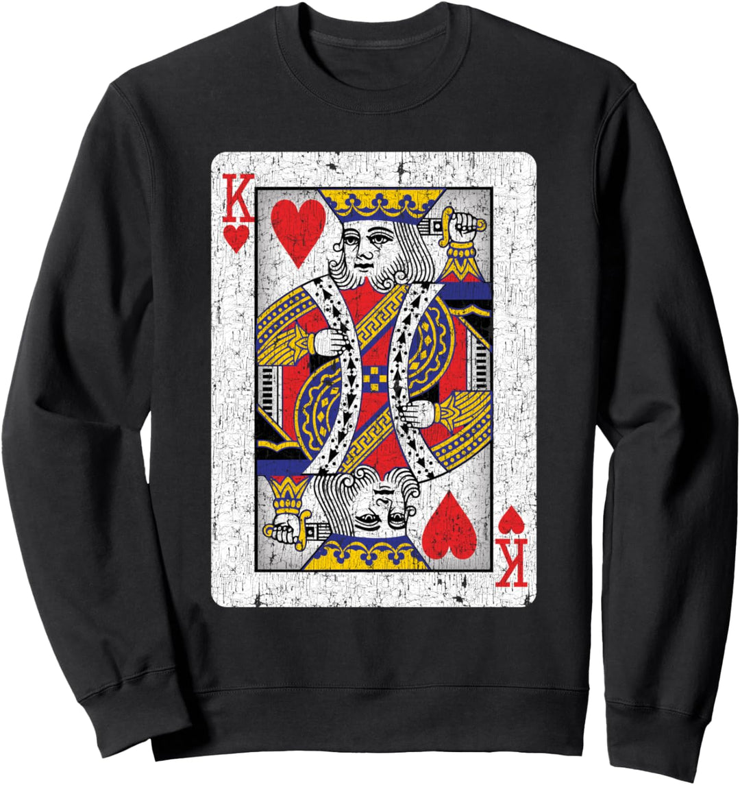 King of Hearts Card - Poker, Bridge Player, Costume Sweatshirt