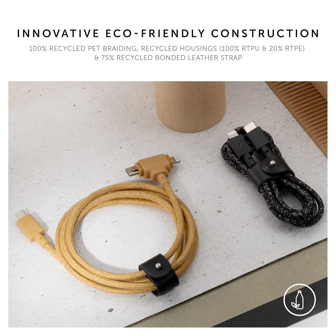 Native Union Belt Cable Duo – 1,5 m Universal-Ladekabel mit Ultra-Starkem Geflechtschlauch – Aus Rec