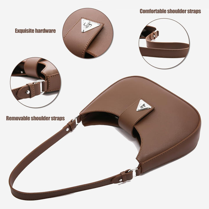 Travistar Handtasche Damen Klein Elegant Schultertasche Damen PU Leder Hobo Bag Y2k Tasche Satteltas