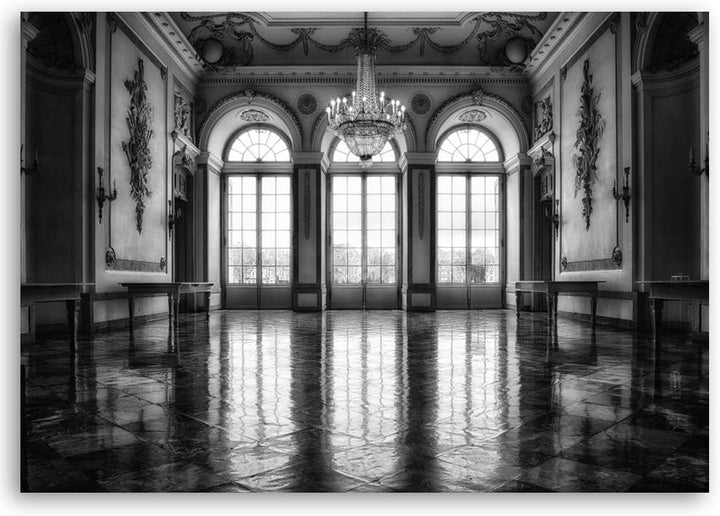 Feeby Wandbild Architektur Modern Deko Kunst Bilder schwarz-weiss 90x60 cm Deko Paneel 90x60 cm Schw