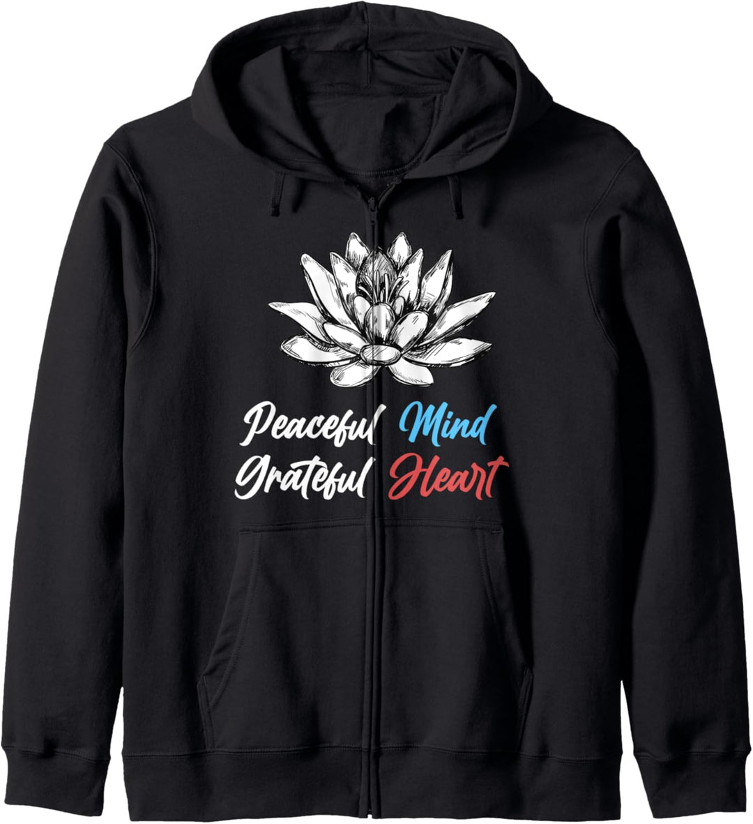 Friedvoller Geist Dankbares Herz Blume Meditation Spirituell Kapuzenjacke