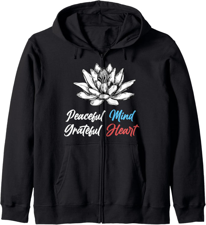 Friedvoller Geist Dankbares Herz Blume Meditation Spirituell Kapuzenjacke