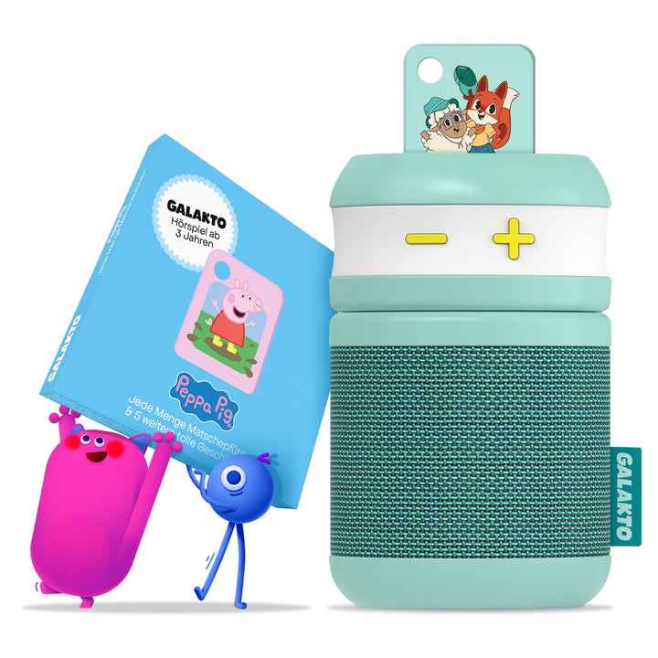 Galakto - Kinder Musik- und Hörspielplayer für zuhause und unterwegs, inkl. 2 Token “Peppa Pig” / “F