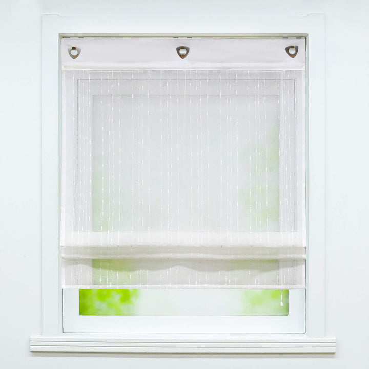 Joyswahl Voile Ösenrollo Unifarbenes Raffrollo mit schönen Längsstreifen »Ursel« Schals Fenster Gard