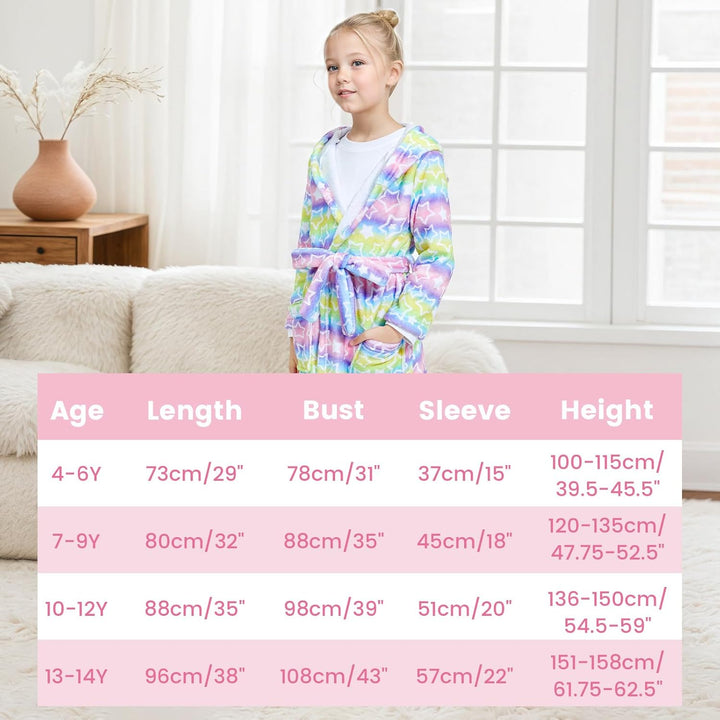 WYTbaby Bademantel Kinder Mädchen Flauschig Fleece bademantel mädchen Lange Ärmel Kinderbademantel m