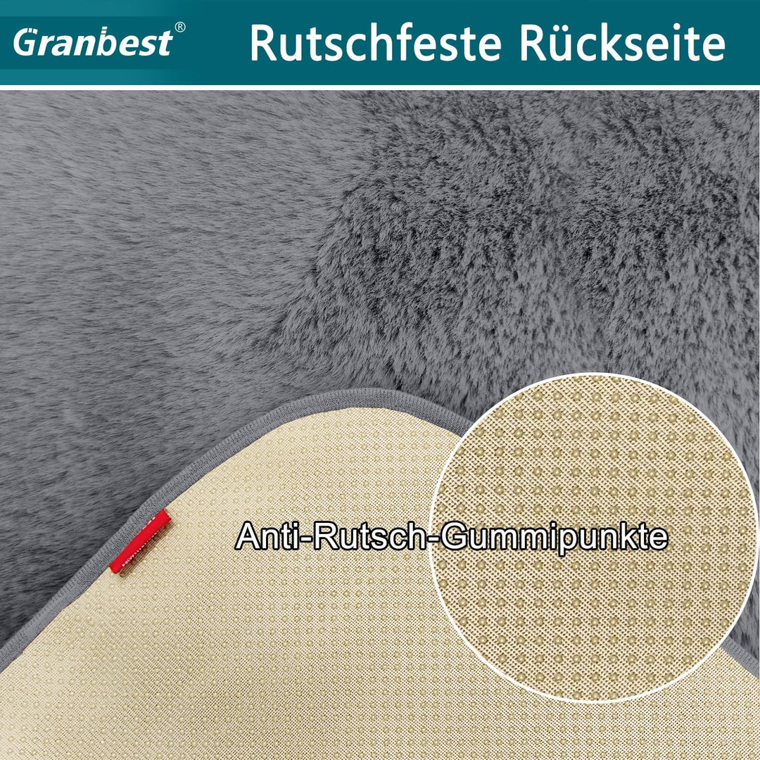 Granbest Luxus Dicken Sofa Sitzkissen Bezüge ähnlich Kaninchenfell Stilvolle Plüsch 750GSM Sitzbezüg