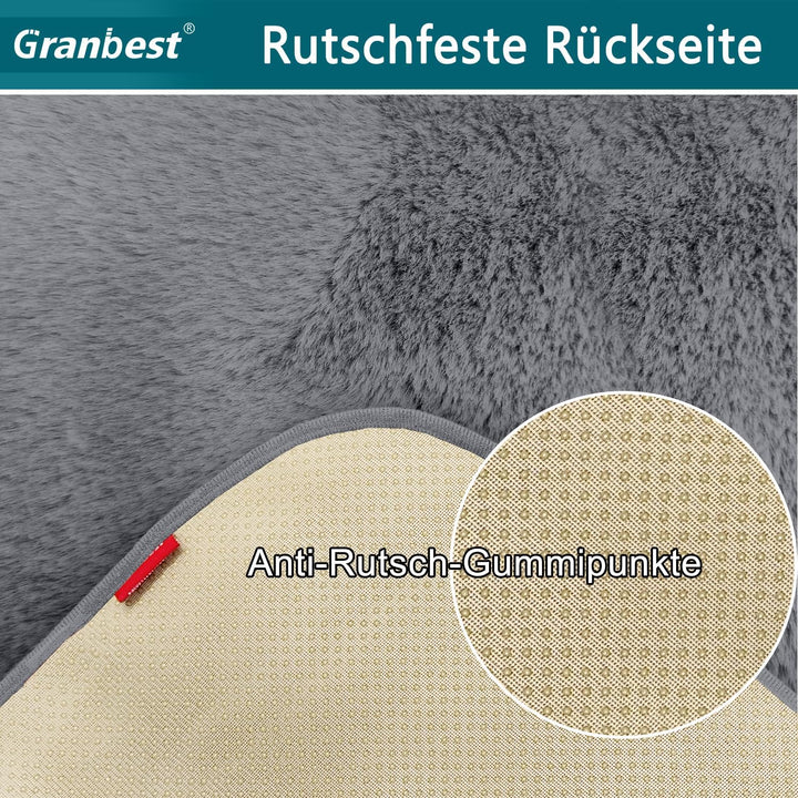 Granbest Luxus Dicken Sofa Sitzkissen Bezüge ähnlich Kaninchenfell Stilvolle Plüsch 750GSM Sitzbezüg