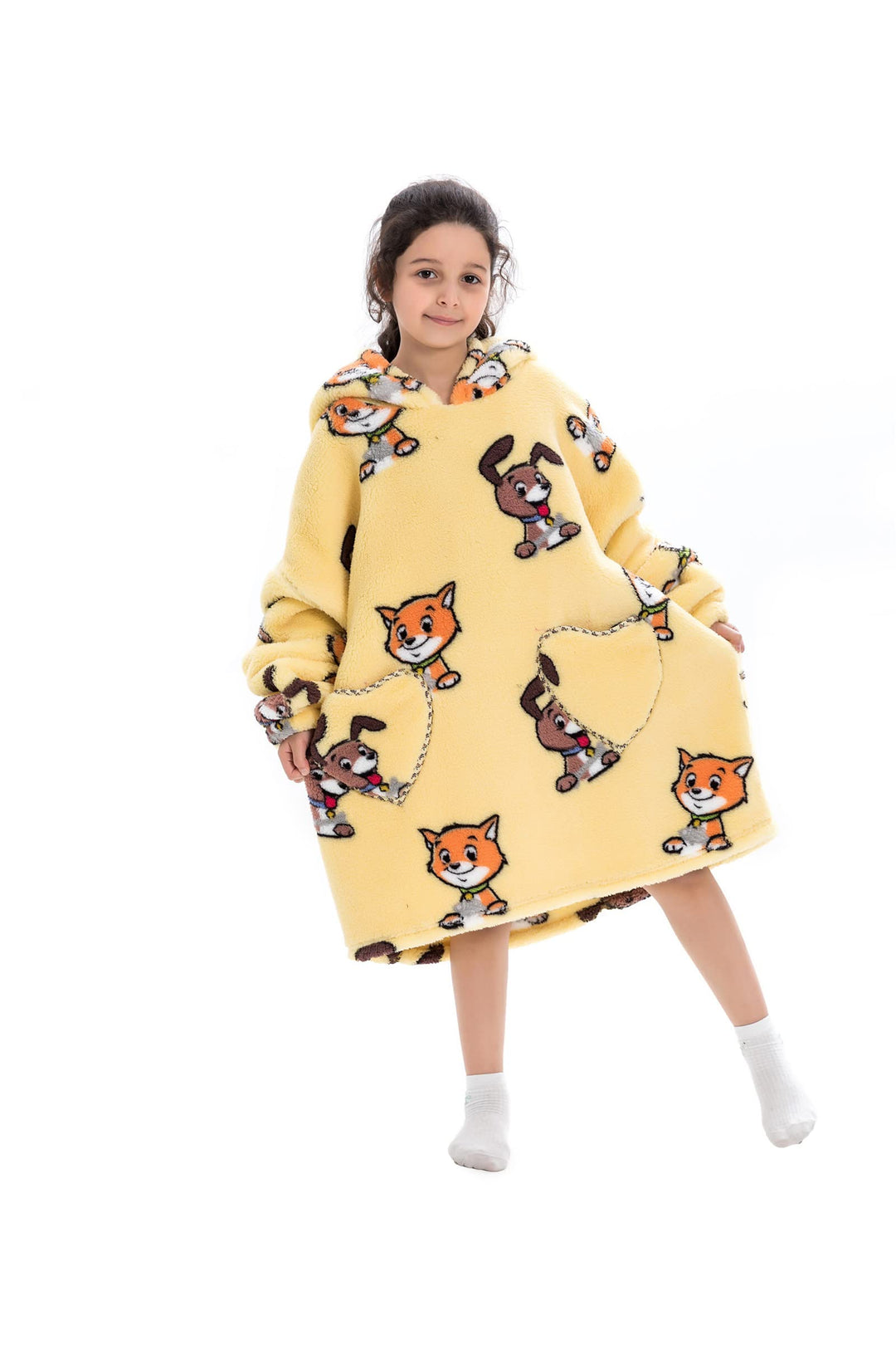 Kapuzenpullover Mädchen, Übergrosse Hoodie Decke Kinder mit Kapuze und Tasche Jungen, Fleece Decke m