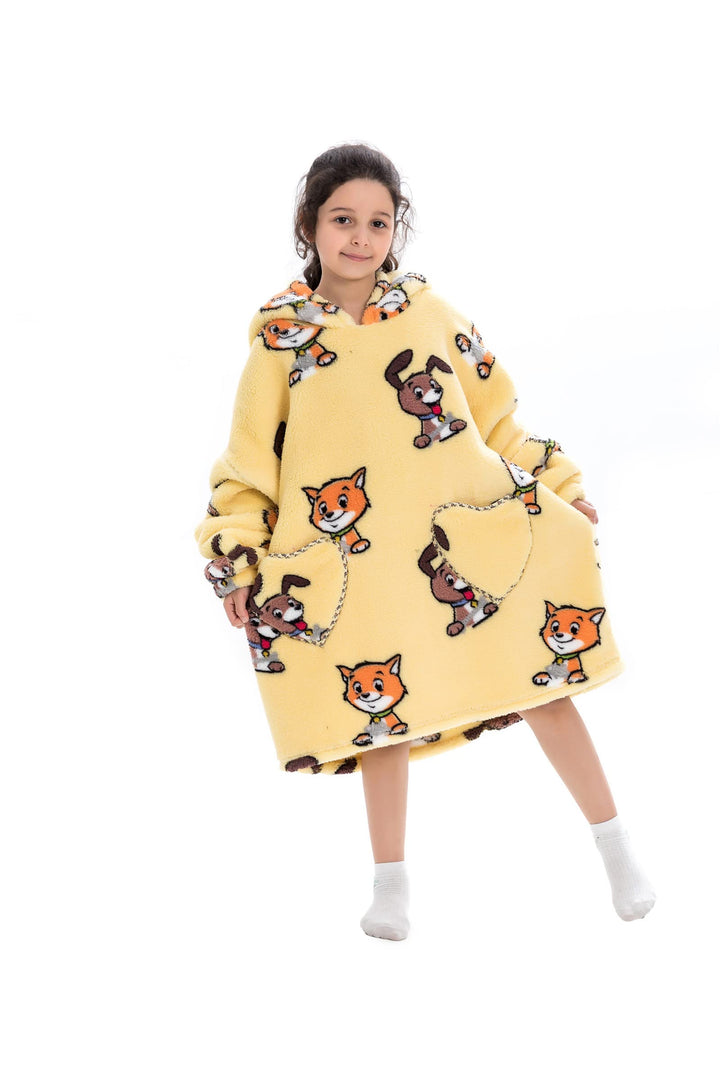 Kapuzenpullover Mädchen, Übergrosse Hoodie Decke Kinder mit Kapuze und Tasche Jungen, Fleece Decke m