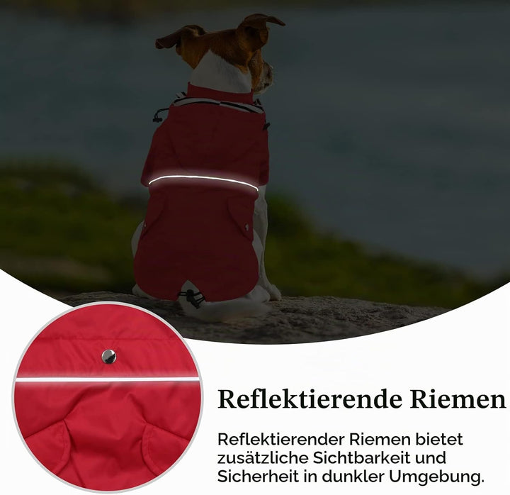 Pethiy Premium Hunde Regenmantel,Regenjacken für Hunde,wasserdicht Hundemantel mit Reissverschluss,H
