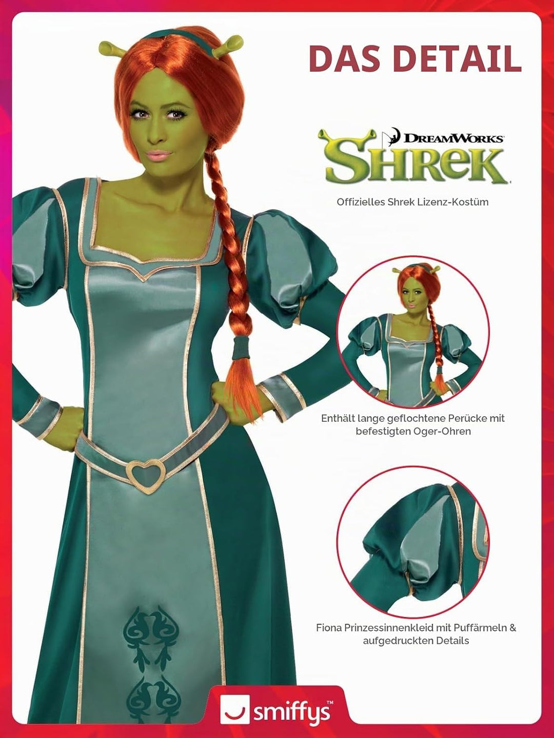 Smiffys Original Shrek Prinzessin Fiona Kostüm Grösse: 40-42, Grösse: 40-42