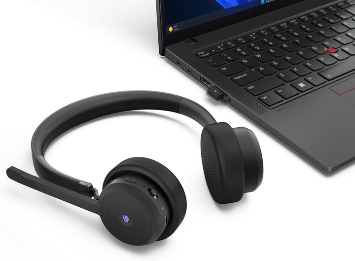Lenovo - Headset - On-Ear - Bluetooth - kabellos - Adapter USB-A via Bluetooth - Schwarz - Zertifizi