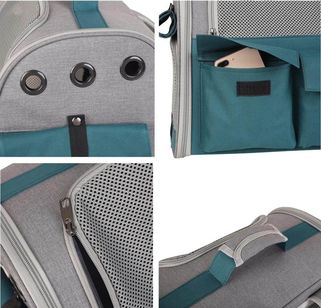 Transporttasche für Haustiere Katzen Hunde 10kg, Tragbare Rucksack Grosser Geräumig 4 Eintritt Top Ö