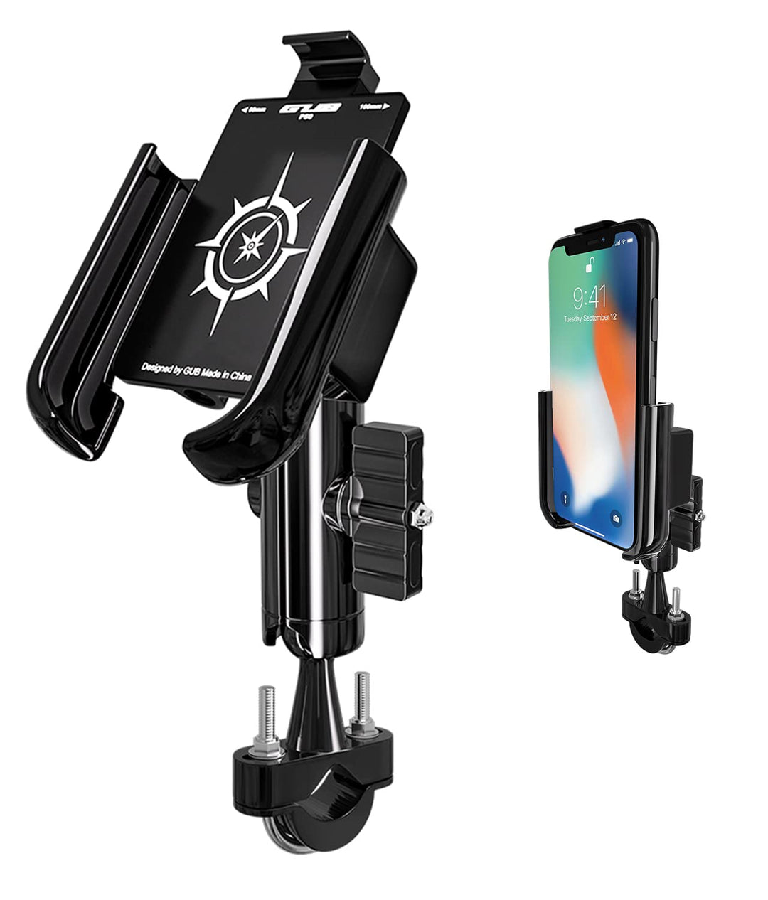AGEofDMS Metall Handyhalterung Motorrad, Fahrrad Handy Halterung Lenker, Anti-Dieb 360 Drehung für i