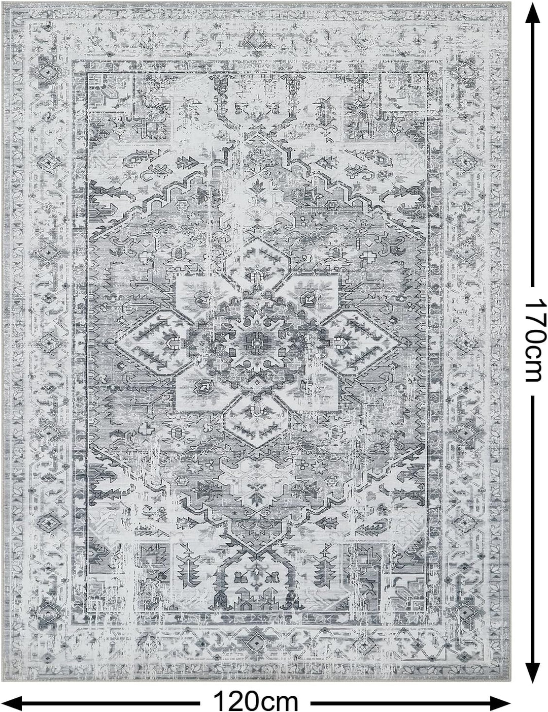 WONGS BEDDING Boho Teppich Wohnzimmer Schlafzimmer Kurzflor Teppiche Waschbar Weich rutschfest Vinta