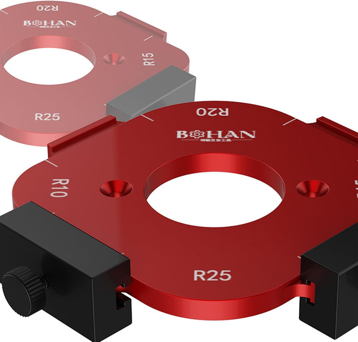 Eckradius-Frässchablonen, Aluminiumlegierung Radius Jig Router Templates, R10 R15 R20 R25 Radius Jig