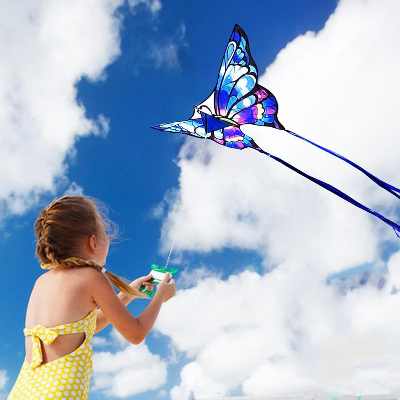 Simxkai Drachen für Kinder und Erwachsene, einfach zu fliegen, grosser Drachen für Anfänger 2 Lila S