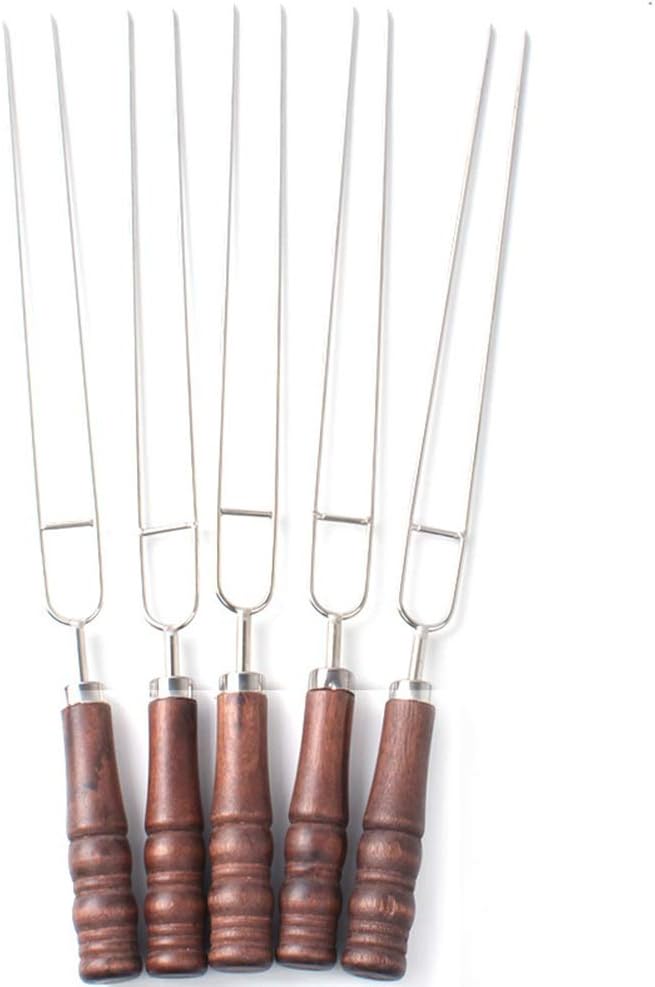 DOITOOL Grillspiesse für Gilling Edelstahl Kabob Spiesse zum Grillen 6 Stück 2 Zinken Grillspiesse B