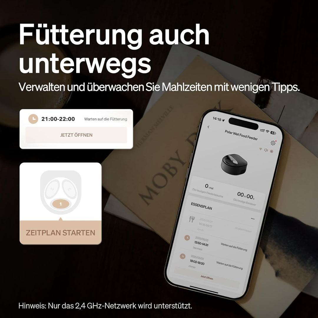 PETLIBRO Futterautomat Katze Nassfutter mit Spülmaschinengeeigneter Edelstahlnapf, Nassfutterautomat
