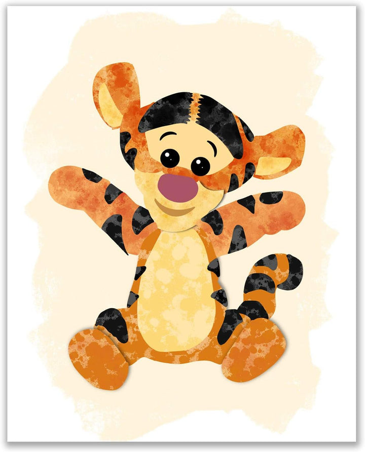 Winnie Puuh Aquarell-Kunstdrucke für Kinderzimmer, Set mit 5 Fotos – 20,3 x 25,4 cm, Ferkel, Tigger
