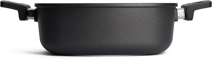 Woll Nowo Titanium Kasserolle viereckig mit Deckel, 28 x 28 cm, 10 cm hoch, 6.0 Liter, mit 2 Seiteng
