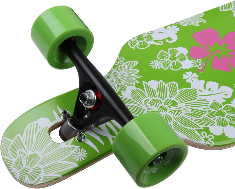 FunTomia Longboard mit 3 Flex Stufen Drop Through Cruiser Komplettboard Mach1 Speed Kugellager T-Too