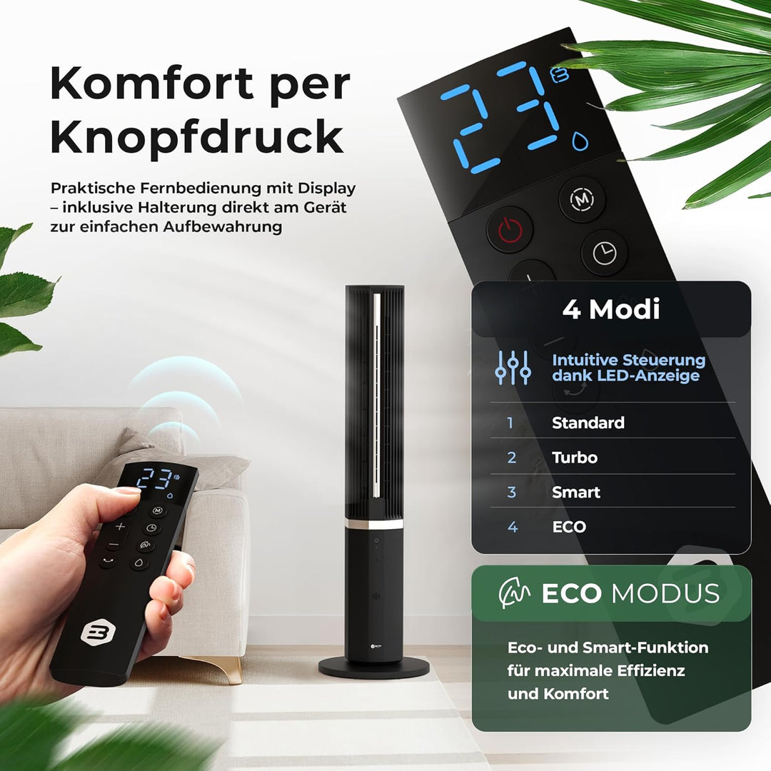 Balter 5-in-1 Mobile Klimaanlage ohne Abluftschlauch - Ventilator mit Wasserkühlung - Luftkühler & L