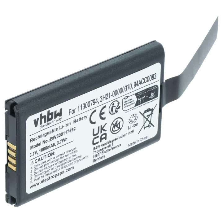 vhbw Akku Ersatz für Datalogic BP08-000600 für Barcodescanner POS (1000mAh, 3,7V, Li-Ion)