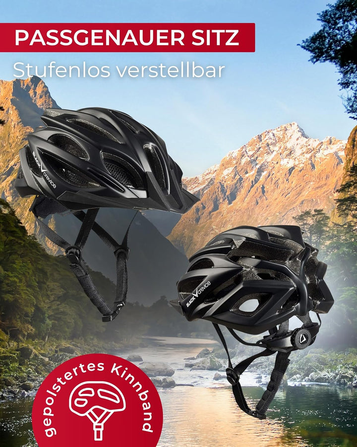 Black Crevice Fahrradhelm Erwachsene I Fahrradhelm I Fahrradhelm Herren &amp; Damen I MTB-Helm I Radhelm