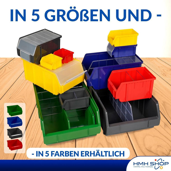 Blaue Stapelboxen der Grösse M 230x150x130mm für dein Kleinteilelager, Werkstatt, Garage Sichtlagerk