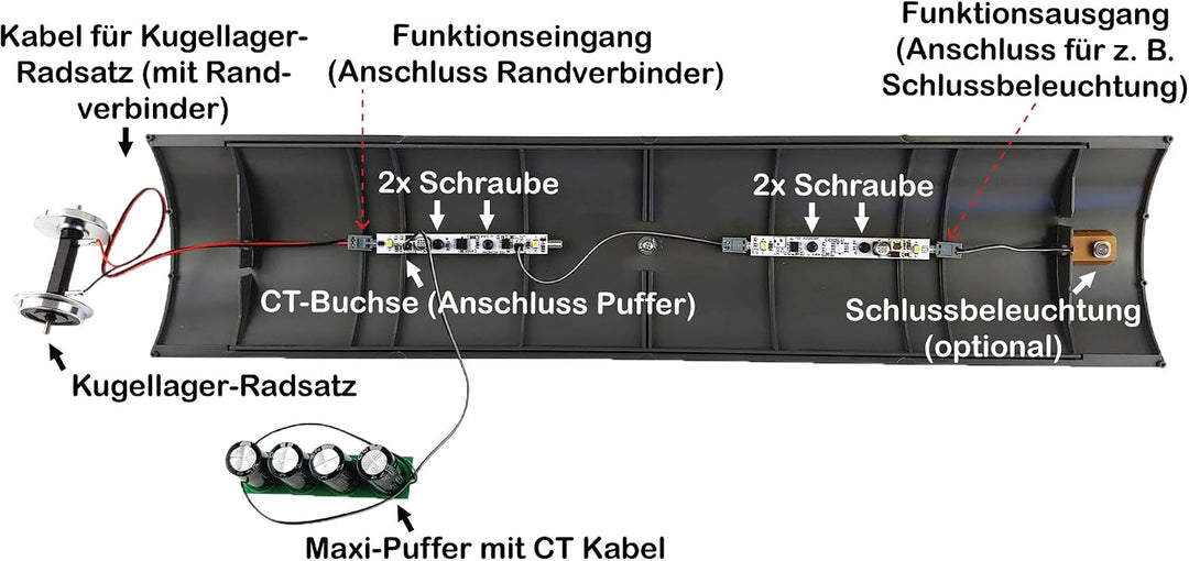 ML-Train Radsatz 35 mm kugelgelagert stromführend aus Edelstahl - Integrierter Stromabnehmer - Wie 3