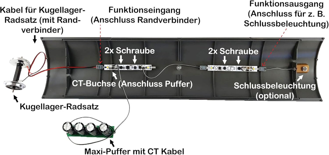 ML-Train Radsatz 35 mm kugelgelagert stromführend aus Edelstahl - Integrierter Stromabnehmer - Wie 3