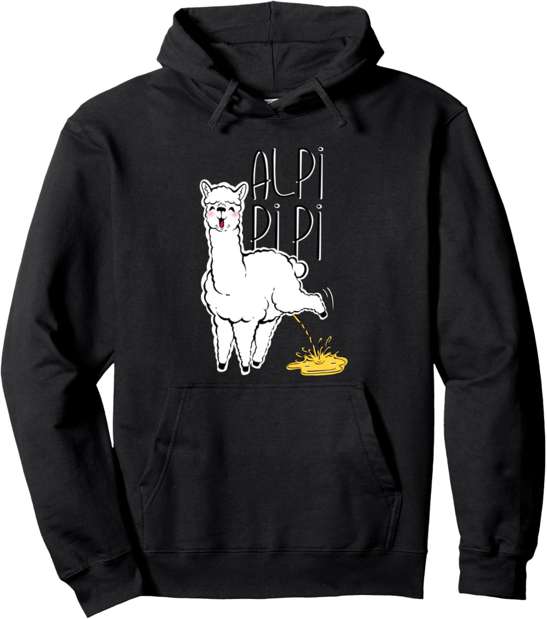 Lustiges Alpaka Lama Alpipipi Design Pullover Hoodie