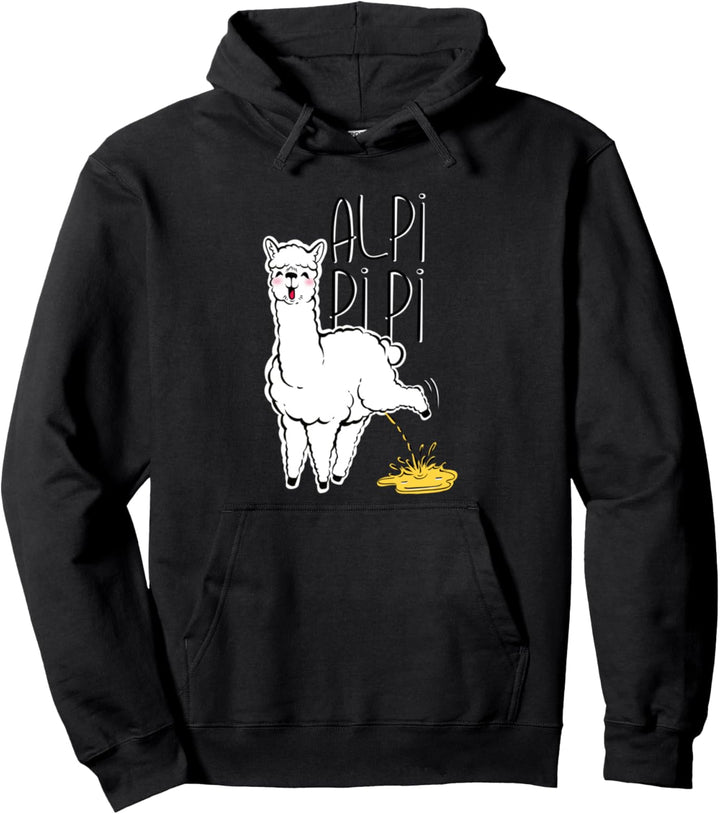 Lustiges Alpaka Lama Alpipipi Design Pullover Hoodie