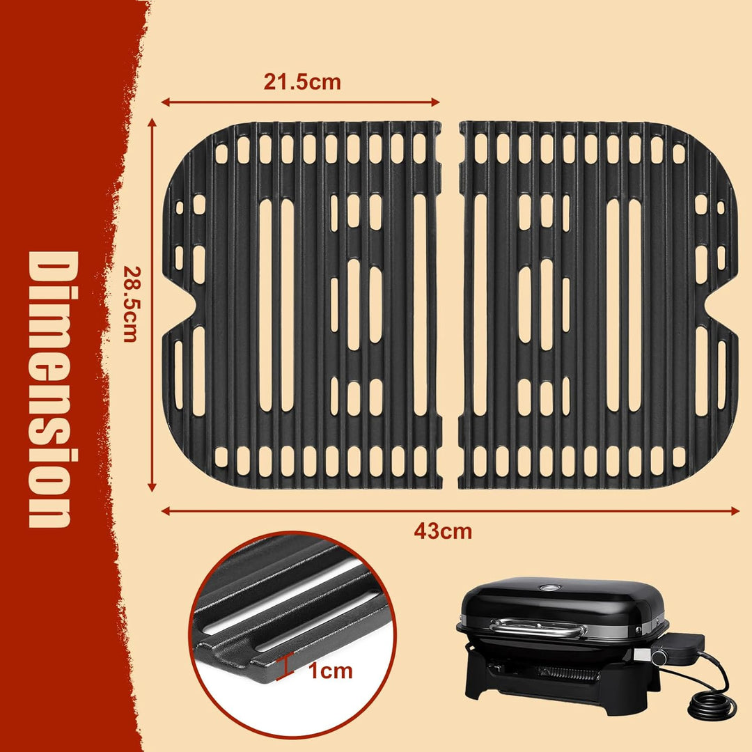 Denmay 28,5 x 43cm Gusseisen Grillrost für Weber Lumin Compact Outdoor Grills, Gusseisen rost Ersatz