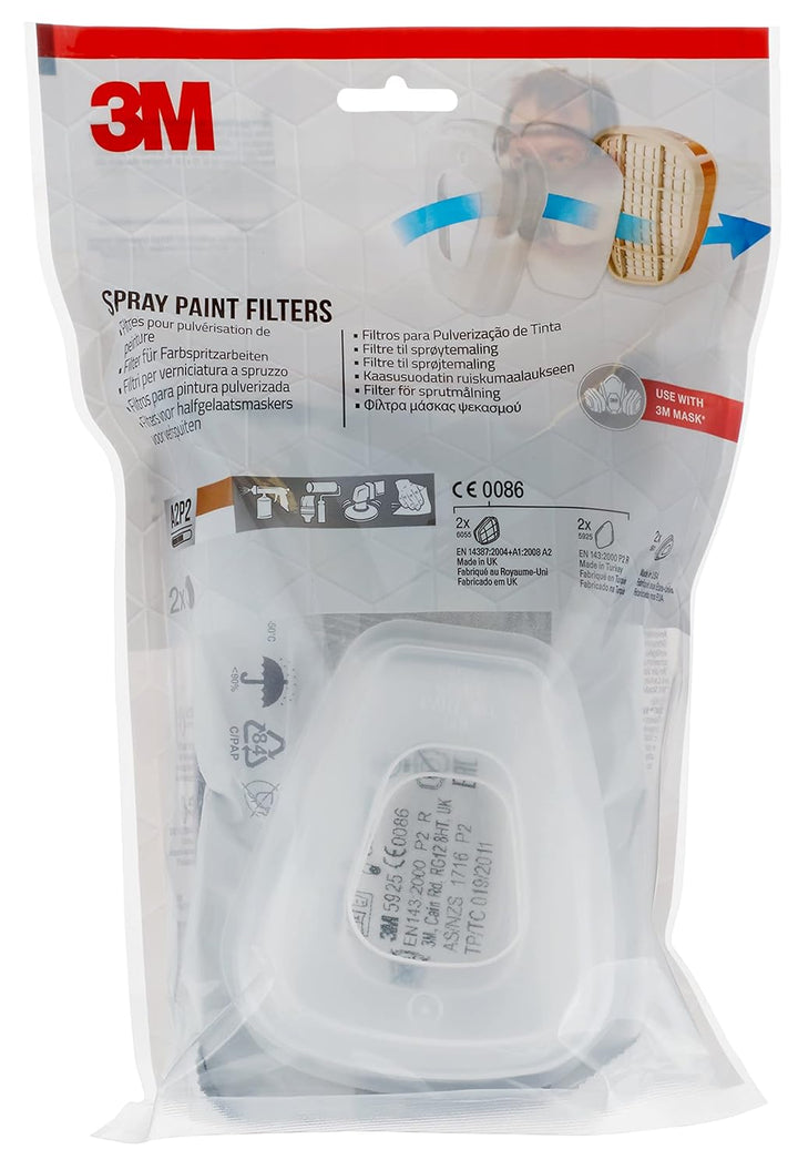 3M 6002 CR Ersatzfilter für Farbspritzarbeiten 6002CR – 1 Filter mit Doppel-Atemventil &amp; Mehrweg-Hal