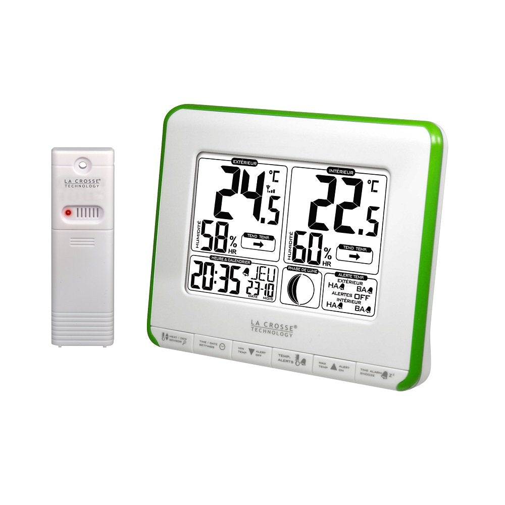 LA CROSSE TECHNOLOGY WS6812W-GREEN Wetterstation, Weiss/Grün