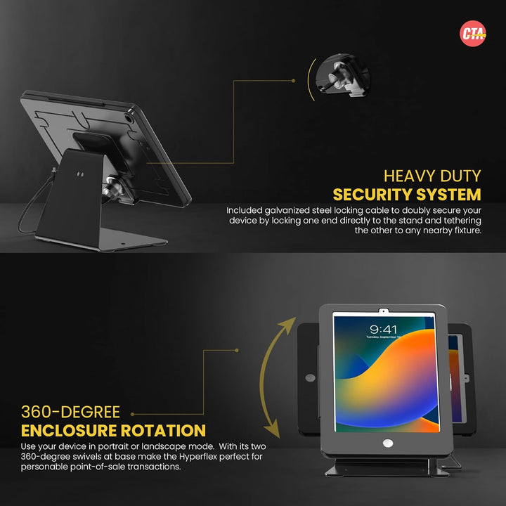 CTA Digital Desktop Anti-Diebstahl-Ständer für iPad 10,2 Zoll (7. &amp; 8. Generation), iPad Air 3 (2019