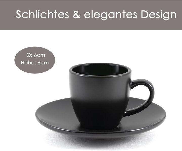 Hanseküche Espressotassen Set aus Steingut – Hochwertiges 4er Set, handgefertigt &amp; dickwandig, Stein